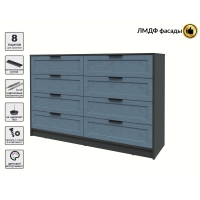 Kомод Тренд КТ-К157 (Антрацит ЛДСП/ Дуб лазурный ЛМДФ) Ш1565 В1020 Г451